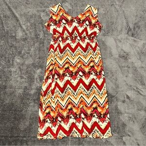 ONE WORLD Multicolor Zigzag Maxi Dress